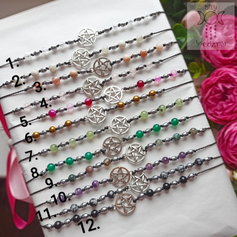 Choker witch talizman amulet pentagram kamienie Choker witch talizman amulet pentagram kamienie