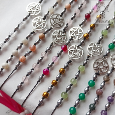 Choker witch talizman amulet pentagram kamienie Choker witch talizman amulet pentagram kamienie
