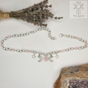 Moon Chain choker kwarc różowy naszyjnik triple moon