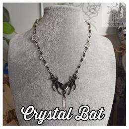 Naszyjnik Crystal Bat Nietoperz kryształ górski
