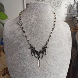 Naszyjnik Crystal Bat Nietoperz kryształ górski