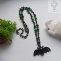 Naszyjnik Emerald Bat Szmaragd Nilu goth gothic Halloween