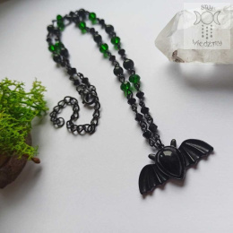 Naszyjnik Emerald Bat Szmaragd Nilu goth gothic Halloween