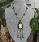 Naszyjnik Skeleton Cameo blue gothic victorian
