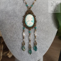 Naszyjnik Skeleton Cameo blue gothic victorian