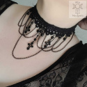 Choker kolia Black Cross krzyże czarne łańcuchy
