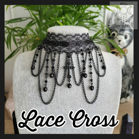 Choker kolia Lace Cross krzyż kryształki Choker kolia Lace Cross krzyż kryształki
