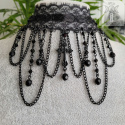 Choker kolia Lace Cross krzyż kryształki