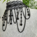 Choker kolia Lace Cross krzyż kryształki