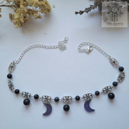 Filigranowy choker granatowy noc kairu księżyce moon