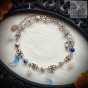 Filigranowy choker błękitny kwarc lodowy sodalit księżyce moon