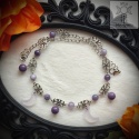 Filigranowy choker lawendowy jadeit księżyce moon