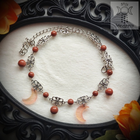 Filigranowy choker piaskowy piasek pustyni księżyce moon