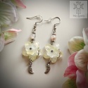 Kolczyki Moon Orchid agat sakura księżyce kwiaty moon fairy