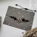 Bransoletka Moon Pentagram onyks ametyst makrama