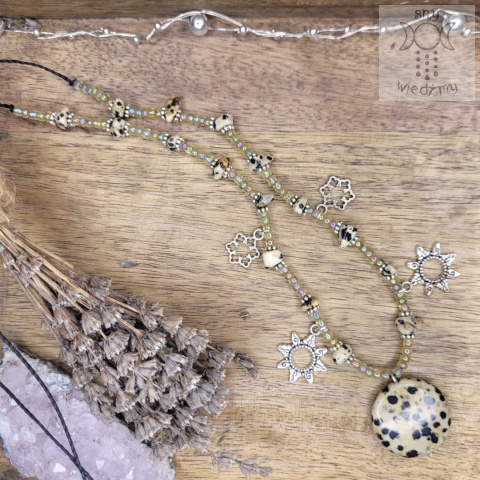 Choker Jaspis dalmatyńczyk koraliki regulowany Choker Jaspis dalmatyńczyk koraliki regulowany
