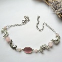 Choker Naszyjnik Fantasy Moon agat kwarc różowy księżyc