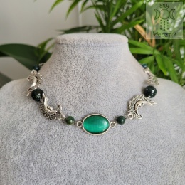 Choker Naszyjnik Fantasy Moon agat indyjski księżyc