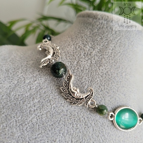 Choker Naszyjnik Fantasy Moon agat indyjski księżyc