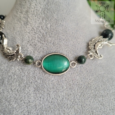 Choker Naszyjnik Fantasy Moon agat indyjski księżyc