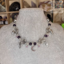 Flower Spirit ametyst choker naszyjnik róże Rose Moon księżyc
