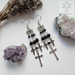 Kolczyki Silver Cross krzyże goth gothic