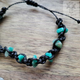 Makramowa bransoletka 10 kamieni amazonit amulet witch makrama