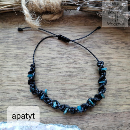 Makramowa bransoletka 10 kamieni apatyt amulet witch makrama