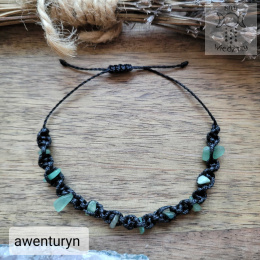 Makramowa bransoletka 10 kamieni awenturyn amulet witch makrama