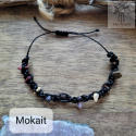 Makramowa bransoletka 10 kamieni jaspis mokait amulet witch makrama