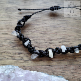 Makramowa bransoletka 10 kamieni kamień księżycowy amulet witch makrama
