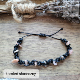 Makramowa bransoletka 10 kamieni kamień słoneczny amulet witch makrama