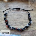 Makramowa bransoletka 10 kamieni karneol amulet witch makrama