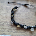 Makramowa bransoletka 10 kamieni kwarc z rutylem amulet witch makrama