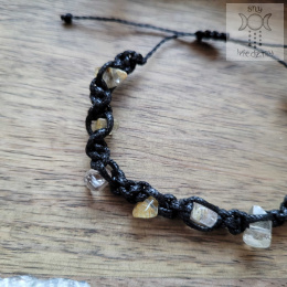Makramowa bransoletka 10 kamieni kwarc z rutylem amulet witch makrama