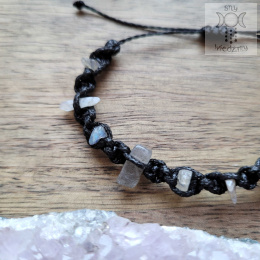 Makramowa bransoletka 10 kamieni labradoryt amulet witch makrama