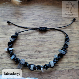 Makramowa bransoletka 10 kamieni labradoryt amulet witch makrama