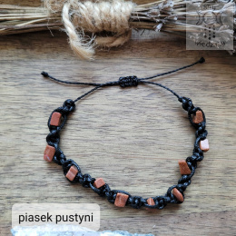 Makramowa bransoletka 10 kamieni piasek pustyni amulet witch makrama