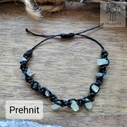Makramowa bransoletka 10 kamieni prehnit amulet witch makrama
