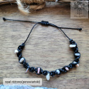 Makramowa bransoletka 10 kamieni różowy peruwiański andyjski amulet witch makrama