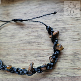 Makramowa bransoletka 10 kamieni tygrysie oko amulet witch makrama