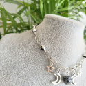 Moon Chain choker obsydian śnieżny naszyjnik triple moon