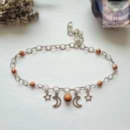 Moon Chain choker piasek pustyni naszyjnik triple moon