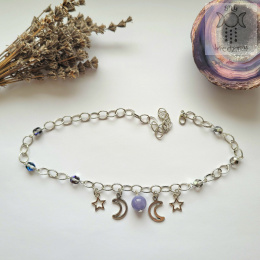Moon Chain choker angelit naszyjnik anhydryt triple moon