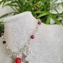 Moon Chain choker jadeit wiśniowy naszyjnik triple moon