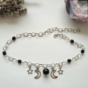 Moon Chain choker Onyks naszyjnik triple moon