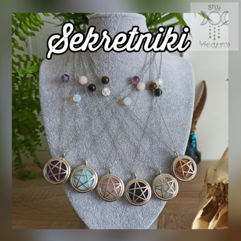 Naszyjnik Sekretnik Pentagram Pentakl opalit stal Naszyjnik Sekretnik Pentagram Pentakl opalit stal