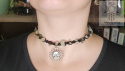 Makramowy choker prehnit słońce sun