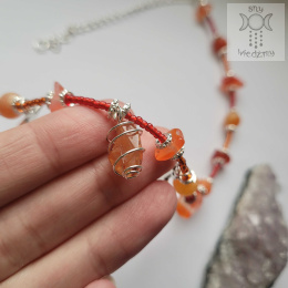 Choker Mini Wrapped karneol agat koraliki gwiazdy