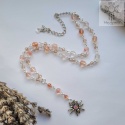 Naszyjnik Rose Spider kryształki pająk